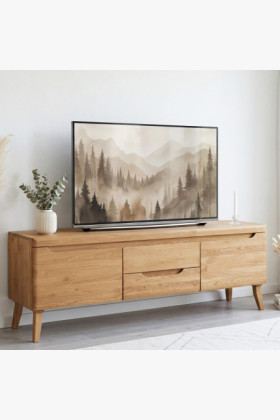 Dubový TV stolík na nohách, Praha typ 25